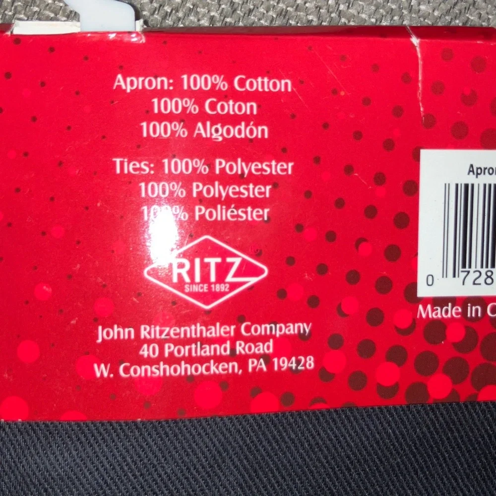 Black Full-Sized Apron with Corkscrew Workout‎ Design 26x33” New by Ritz 1892